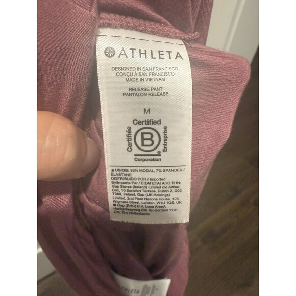 ATHLETA Release Womens Pants Medium M Tawny Rose Soft Open Relaxed Yoga Lounge - Picture 7 of 7